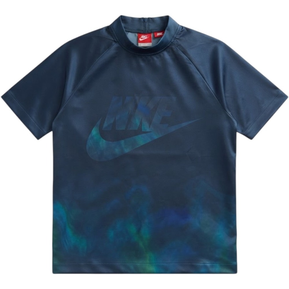 NWT Nike Sportswear Obsidian Blue Woven Half Zip Mock Neck Top Galaxy Print Sz L